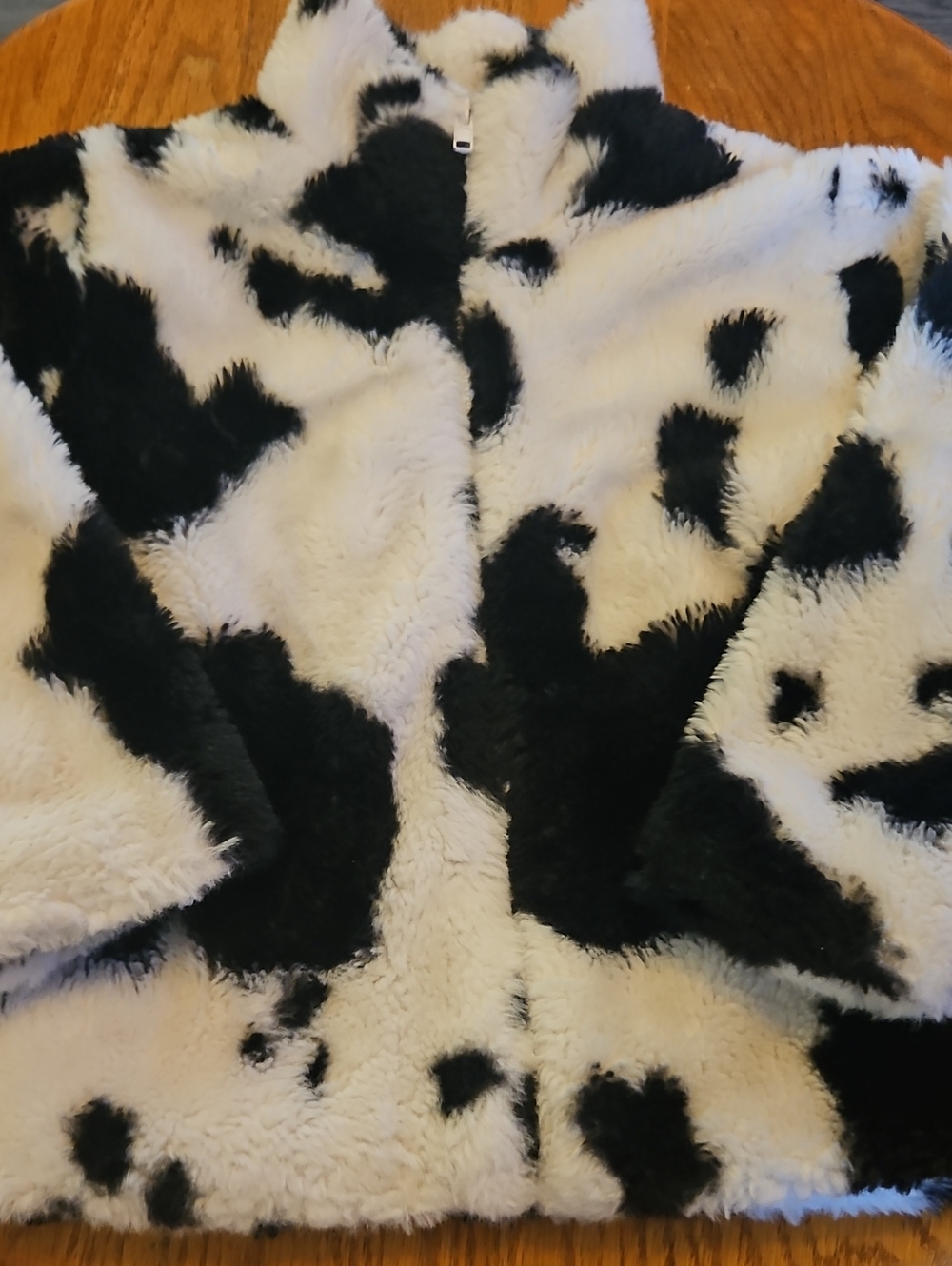 Kids Black & White Faux Fur Jacket